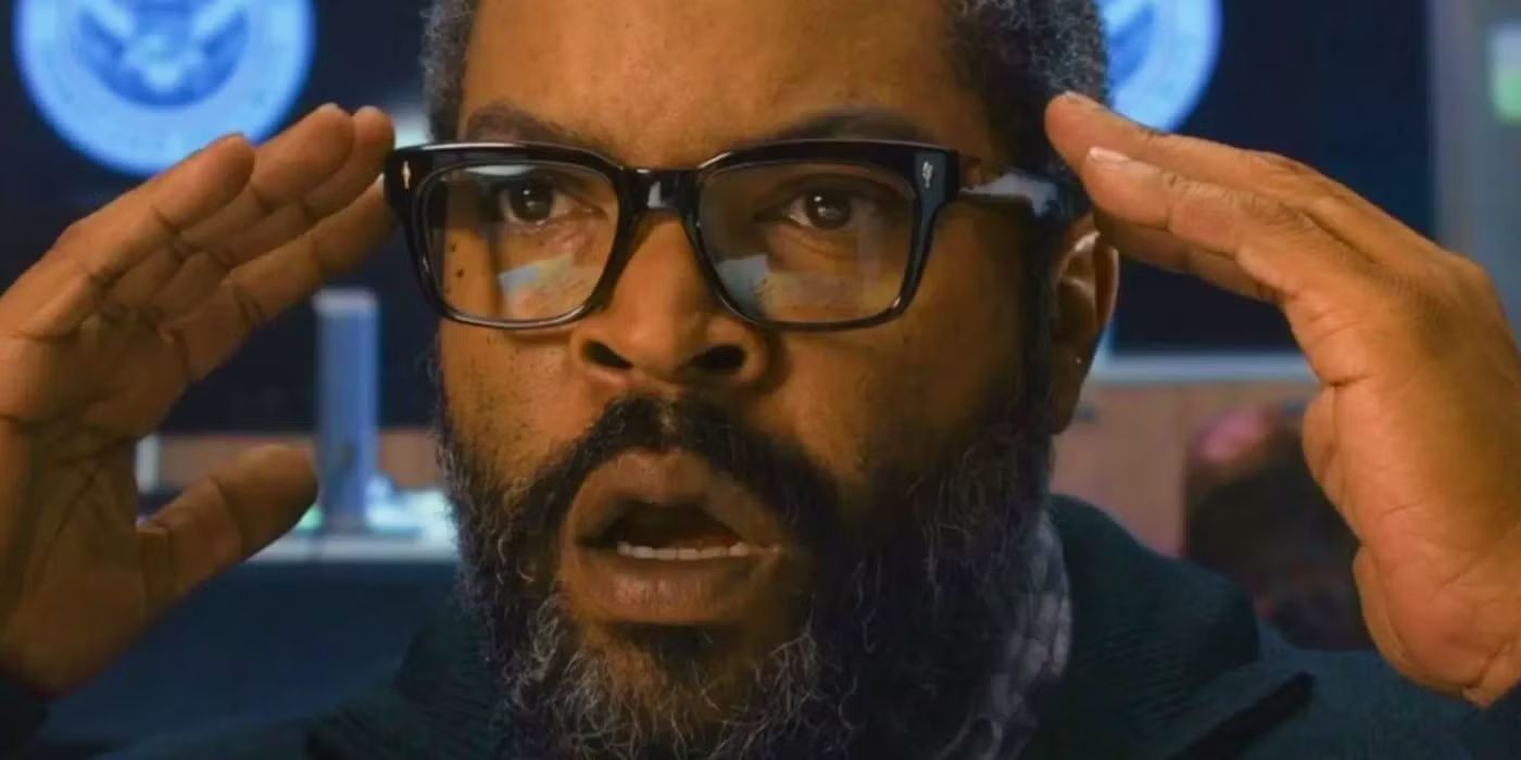 Will Radford (Ice Cube) holds his temples in Prime Video's War of the Worlds