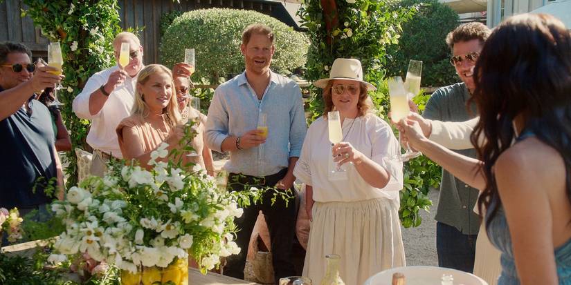 A garden party in With Love, Meghan