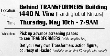 Transformers Event in Los Angeles This Thursday Morning at 7:00am