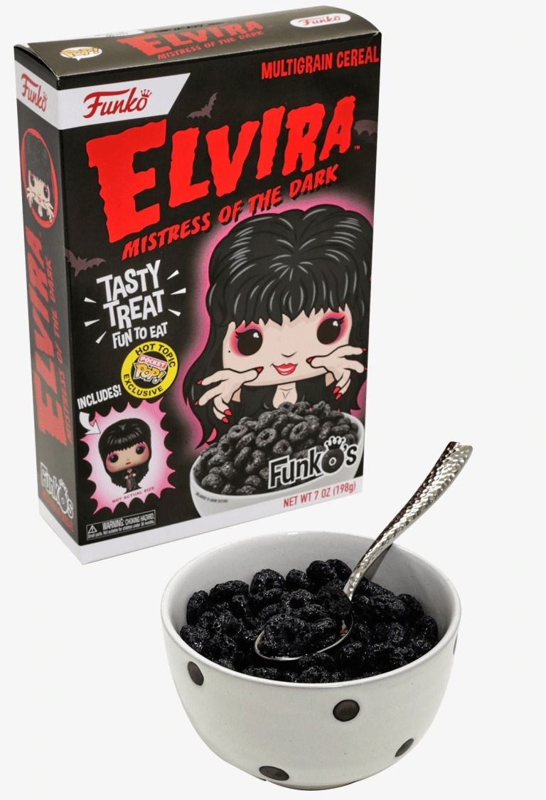 Elvira MIstress of the Dark Funkos cereal