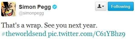 The World's End Simon Pegg Tweet