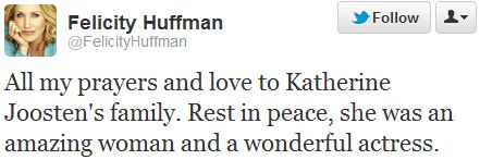 Felicity Huffman Kathryn Joosten tweet