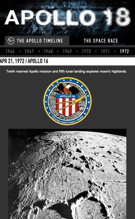 Apollo 18 Facebook timeline
