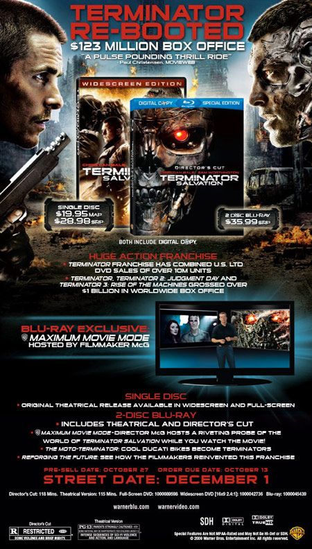 Terminator Salvation Brings the Future to DVD and Blu-ray on December 1st