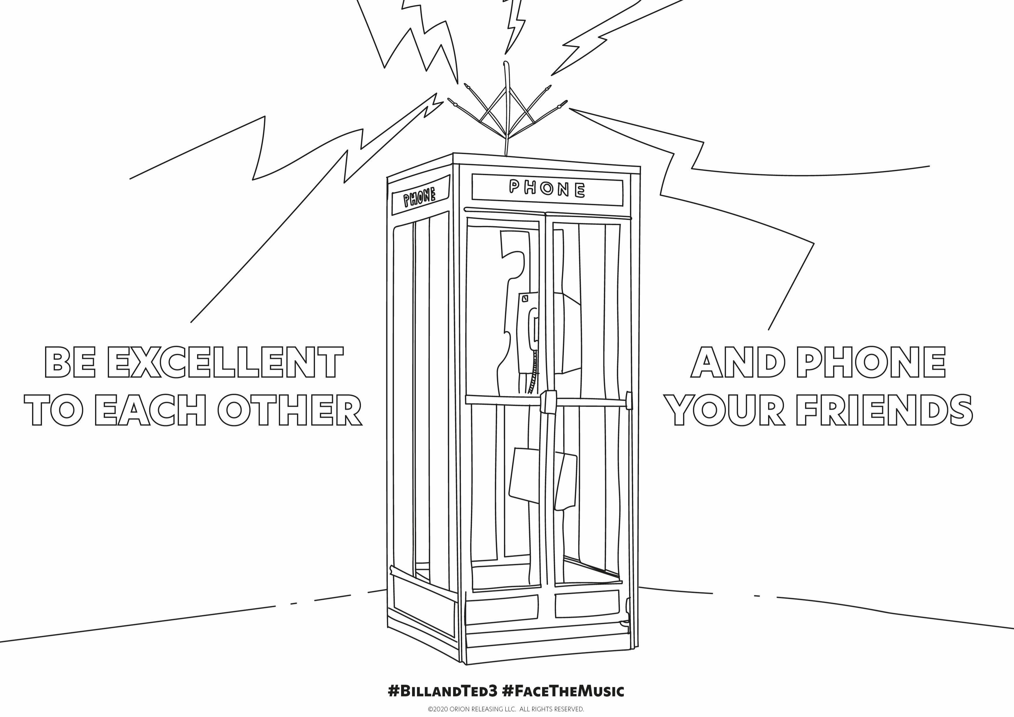 Bill and Ted Face The Music Coloring Page #1