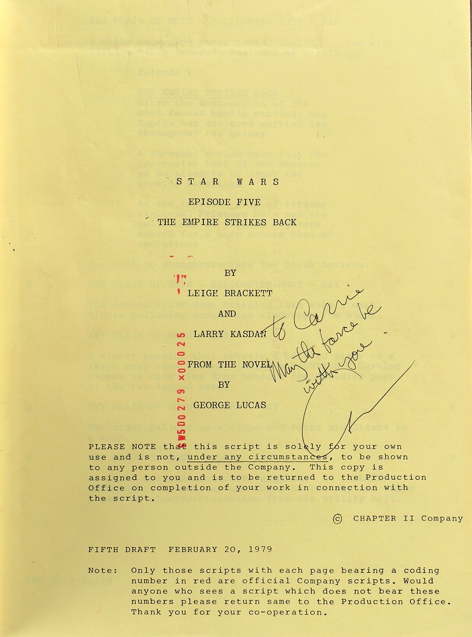 Star Wars Carrie Fisher Script 2