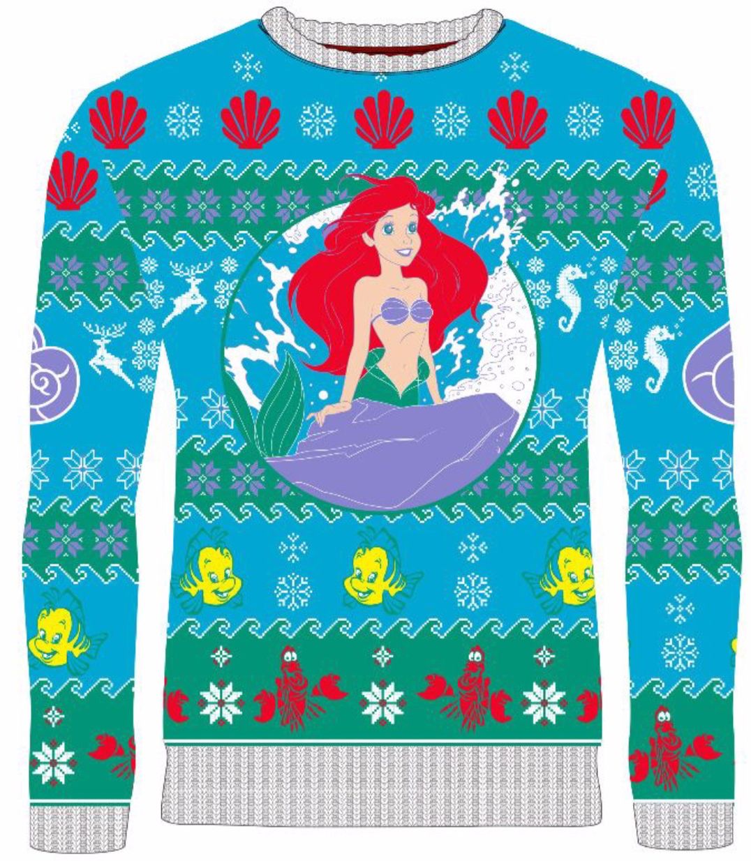Little Mermaid Ugly Christmas Sweater Photo