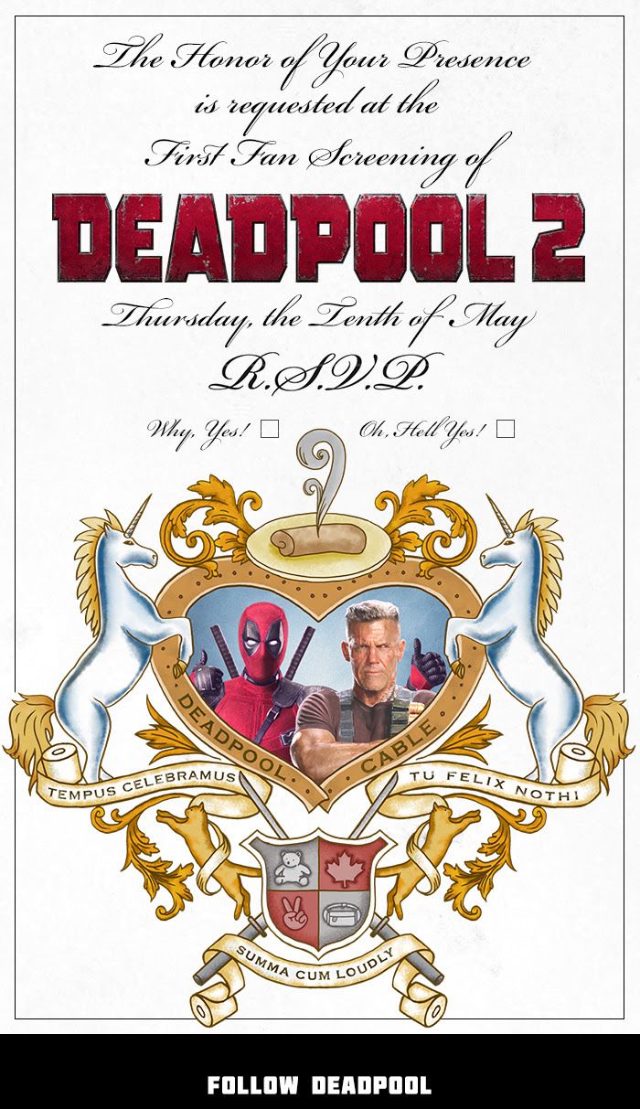 Deadpool 2 fan screening invite