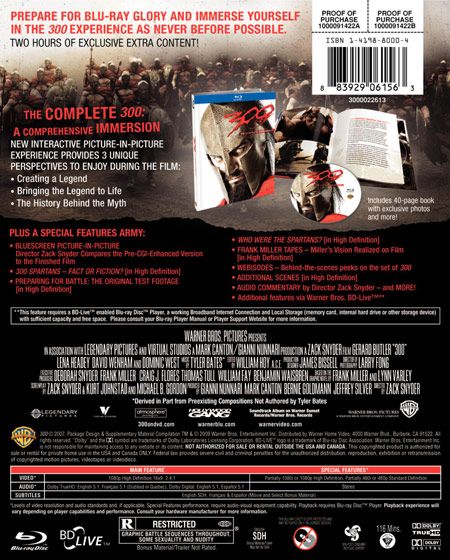300: The Complete Experience Blu-Ray Cover Front