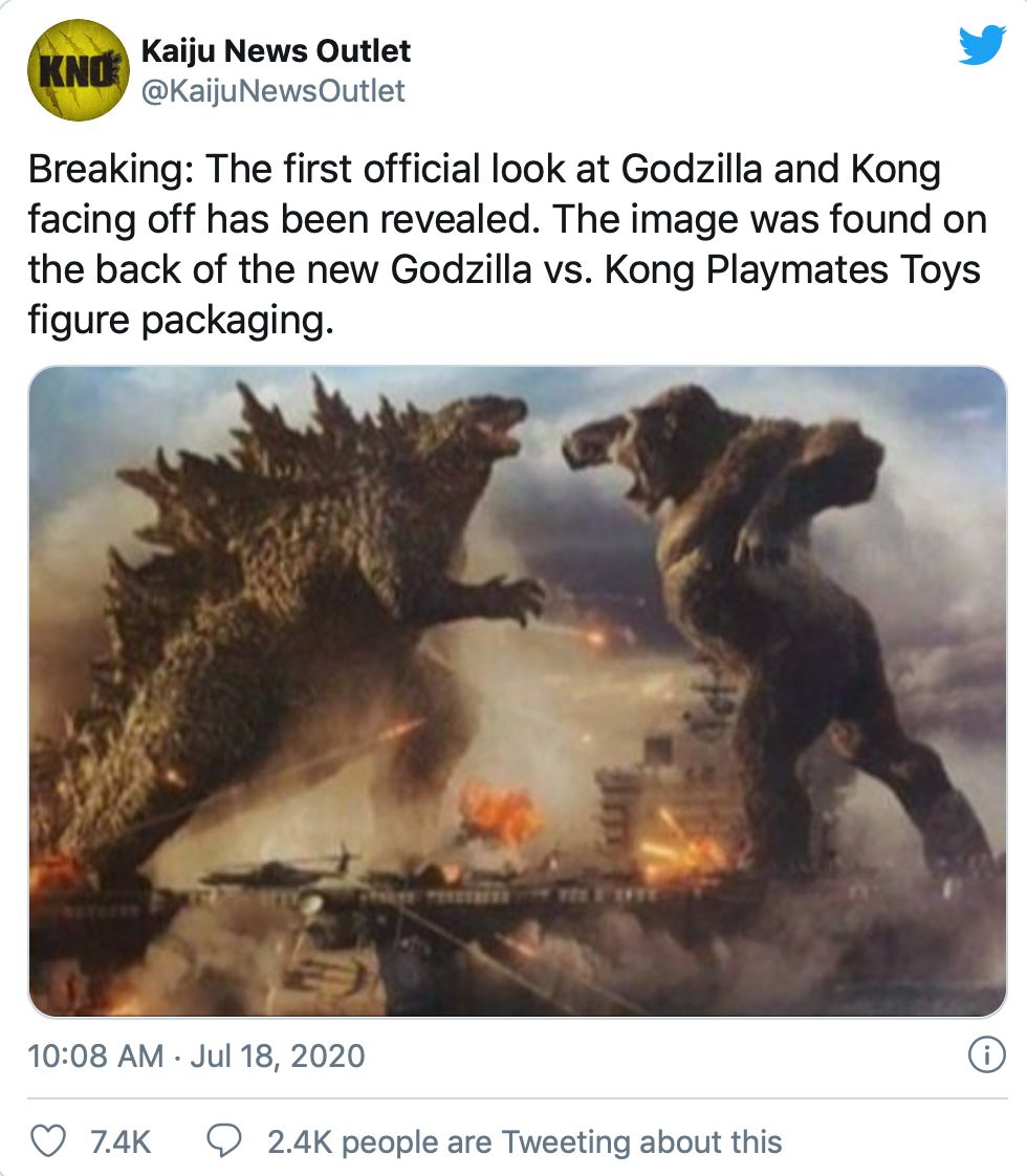 Godzilla Vs Kong Tweet