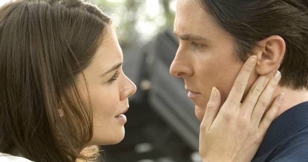 Katie Holmes & Christian Bale in Batman Begins