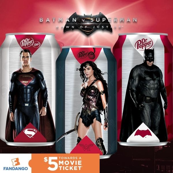 Batman v Superman Dawn of Justice Dr. Pepper Cans 1