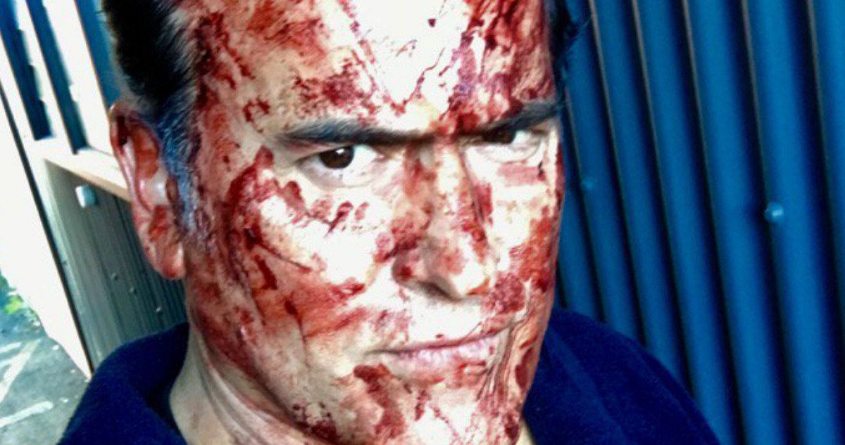 First Ash Vs Evil Dead Season 3 Set Photo Covers Bruce in Blood