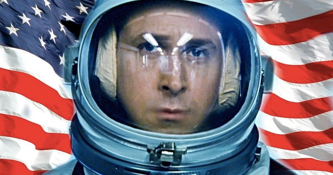 first man on the moon movie flag