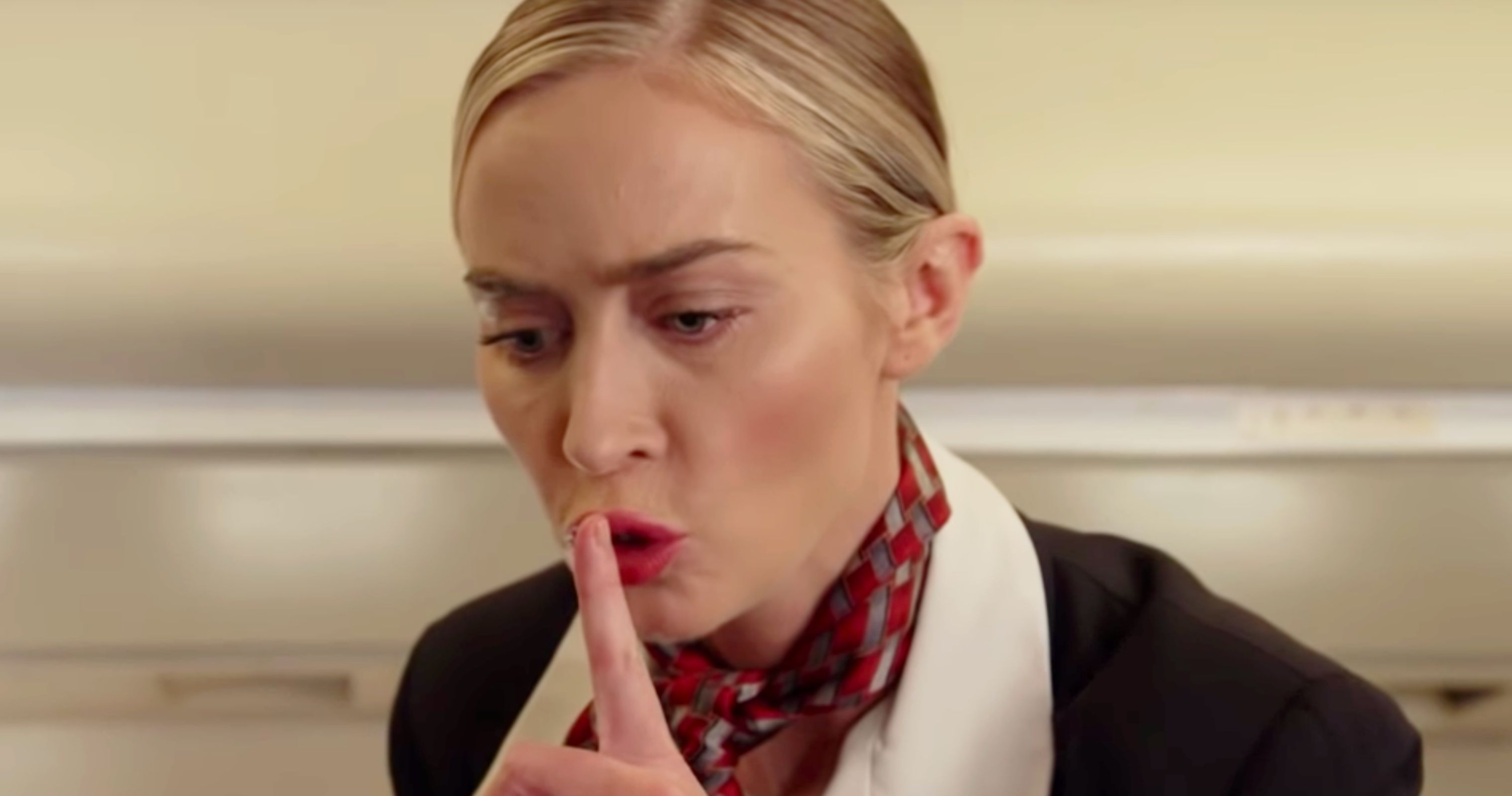 A Quiet Place Gets Spoofed in Emily Blunt's Hilarious A Quiet Plane Video