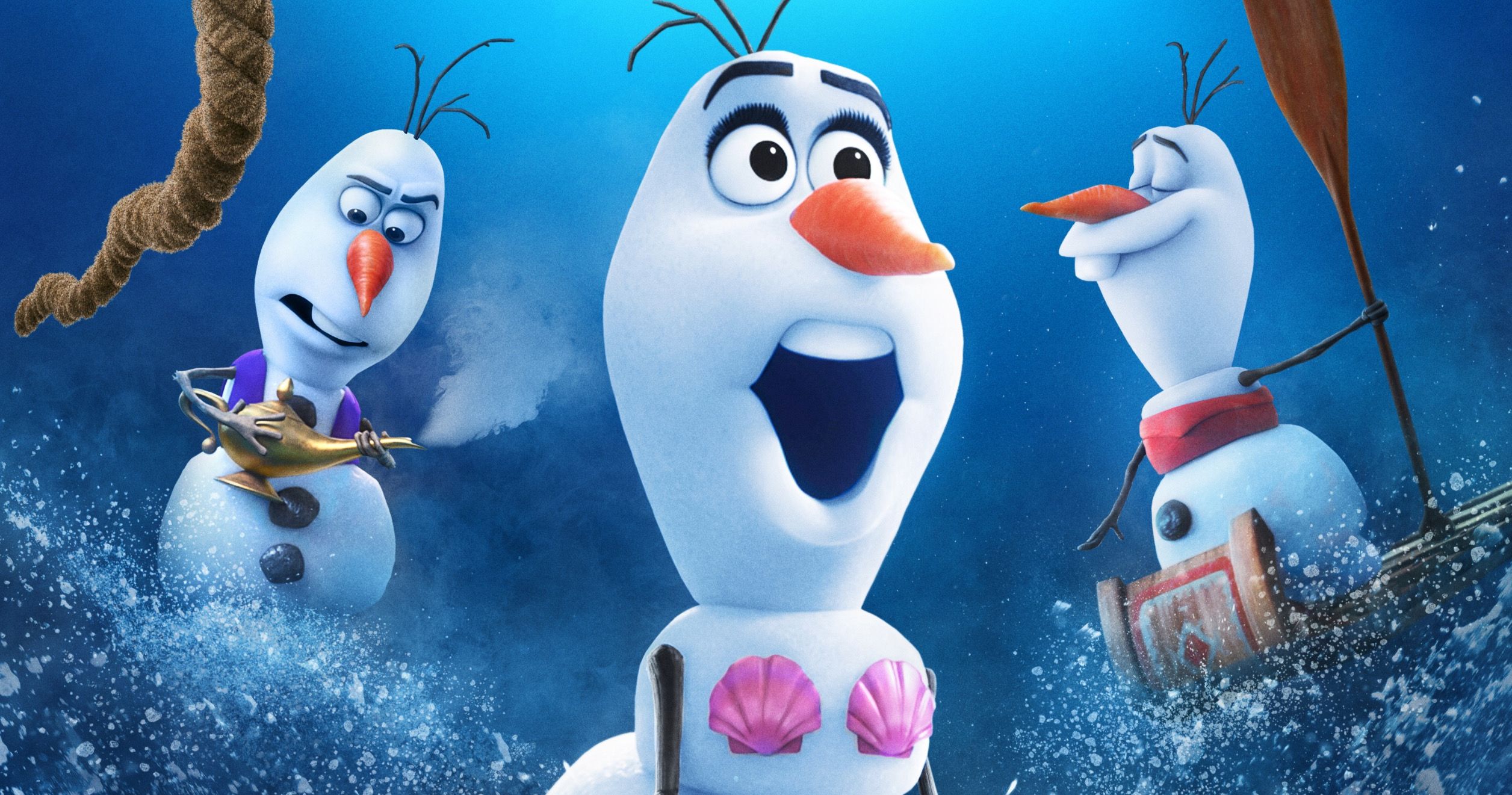 Olaf Presents Poster Has the Frozen Snowman Recreating Disney Classics