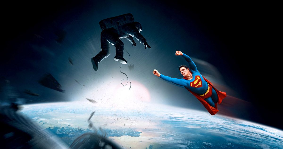 Superman Saves Sandra Bullock in Gravity