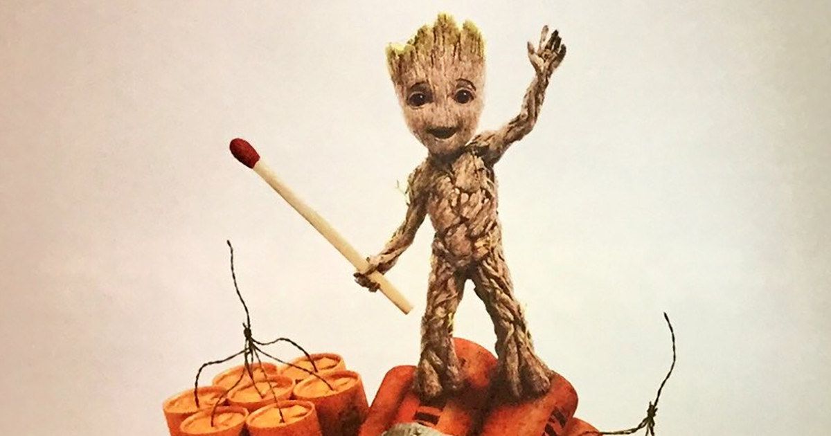 Baby Groot Gets Explosive in Guardians of the Galaxy 2 Poster