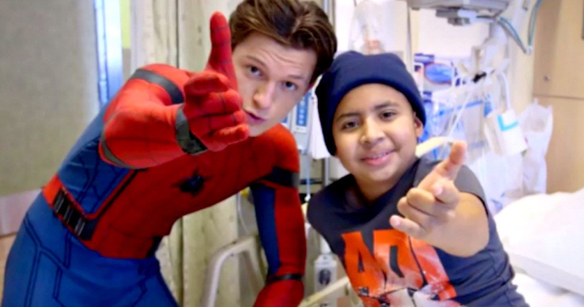 Tom Holland Swings Into Kids' Hospital Dressed as Spider-Man