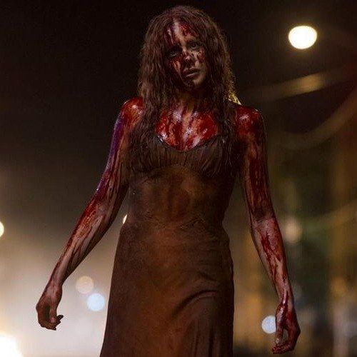 Two Carrie Photos with a Blood Soaked Chloe Moretz