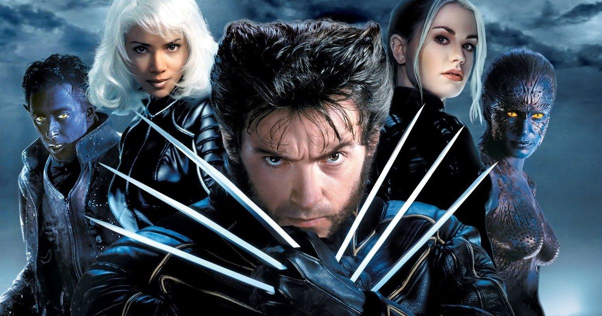 Hugh Jackman e o elenco de X2: X-Men United (2003)