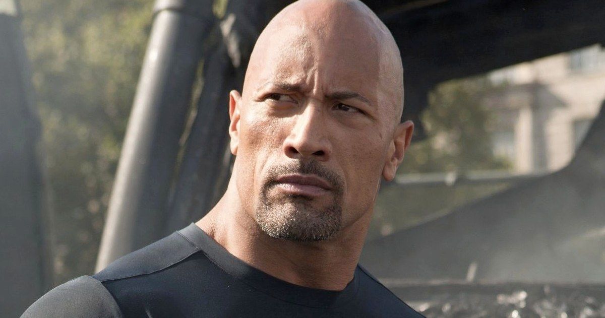 Dwayne Johnson looks serious in Fast Five