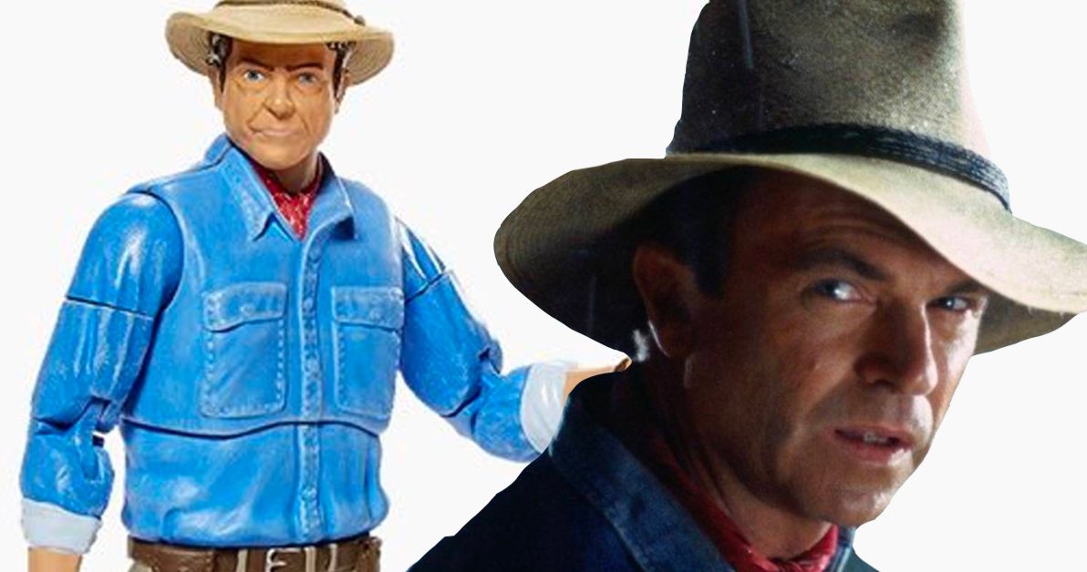 Sam Neill Is Shocked by His Jurassic Park Action Figure with Removable Head and Arms