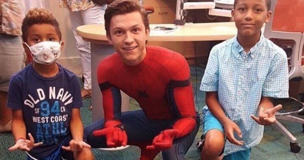 Tom Holland Visits Children's Hospital in Spider-Man Costume