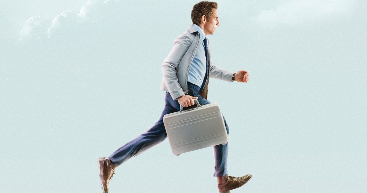 Ben Stiller runs with a briefcase in The Secret Life of Walter Mitty