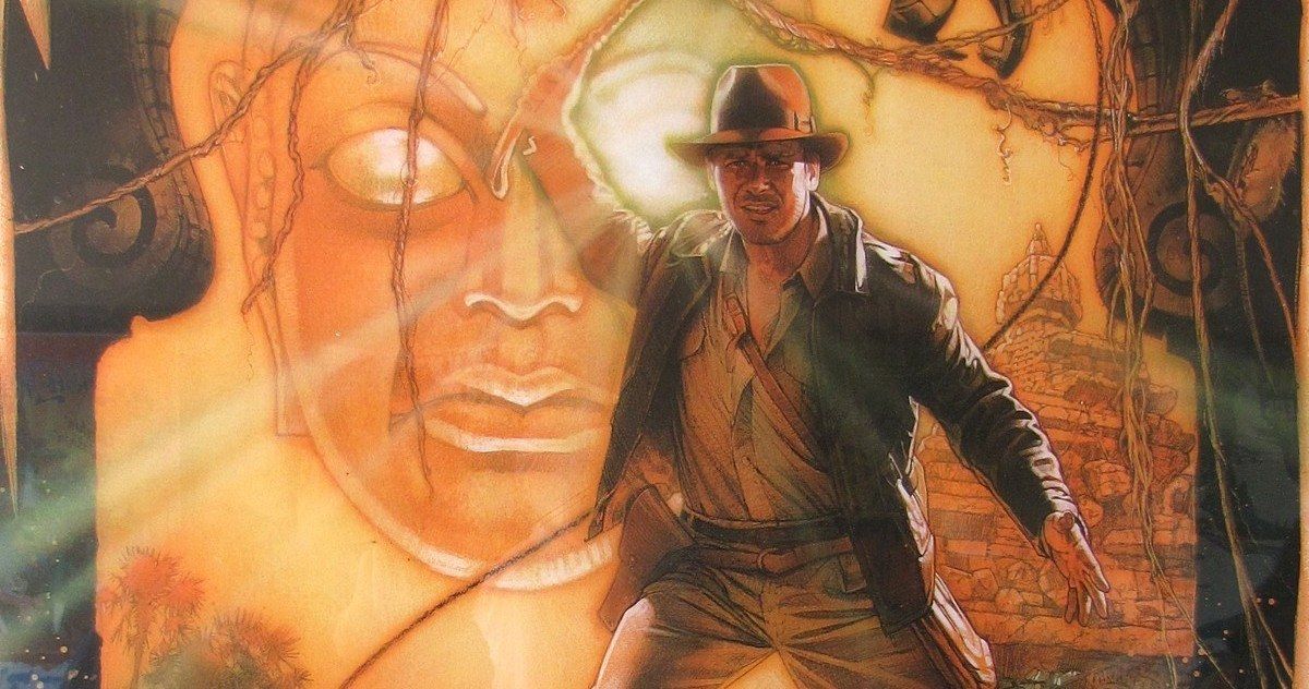 Drawing of Indiana Jones with his whip and hat