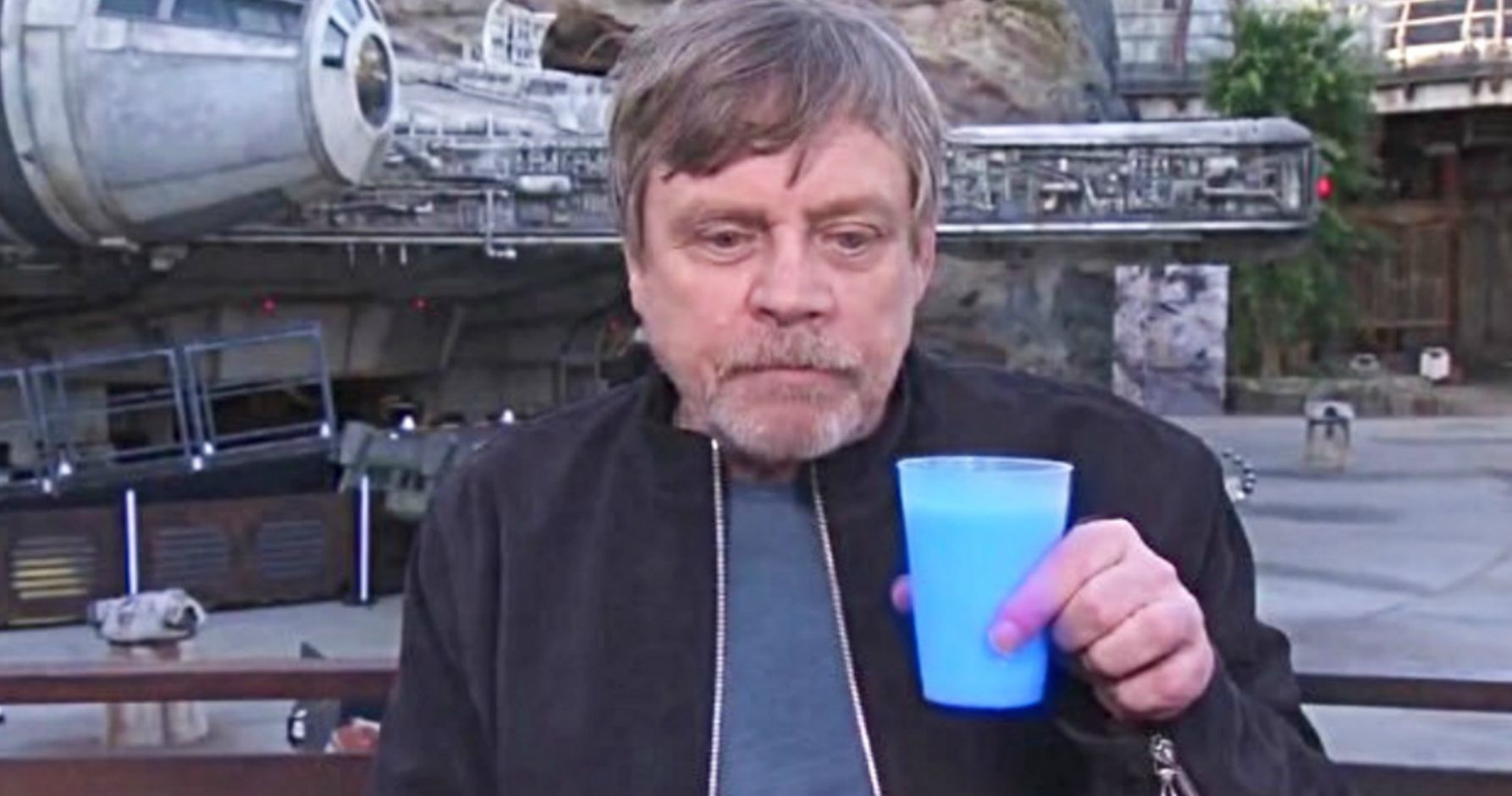 Mark Hamill Gives Star Wars: Galaxy's Edge Blue Milk a Taste Test: Does He Approve?