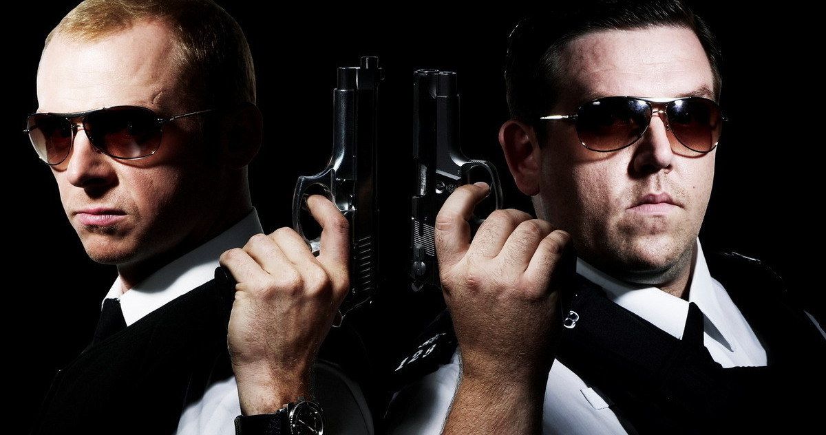 Simon Pegg ad Nick Frost as serious cops in Hot Fuzz