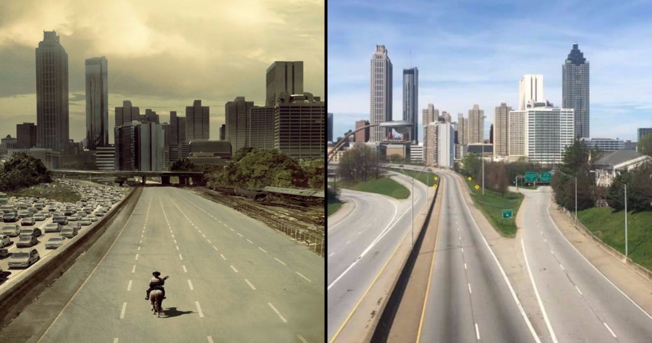 Original The Walking Dead Season 1 Poster Gets Recreated on Empty Atlanta Highway