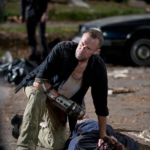 New The Walking Dead Season 3.5 Photos Find Merle Bashing in a Zombie's Head