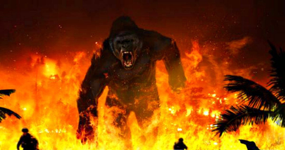 King Kong Strikes Back in Fiery Skull Island Concept Art