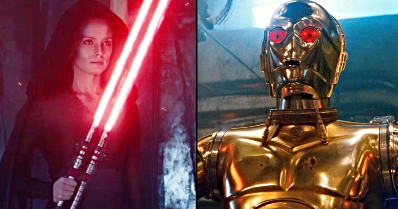 Rey &amp; C-3PO Go Dark in Rise of Skywalker D23 Special Look Images