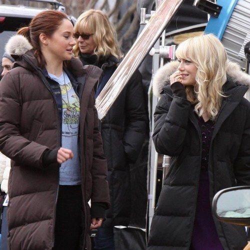 The Amazing Spider-Man 2 Set Video with Emma Stone and Shailene Woodley