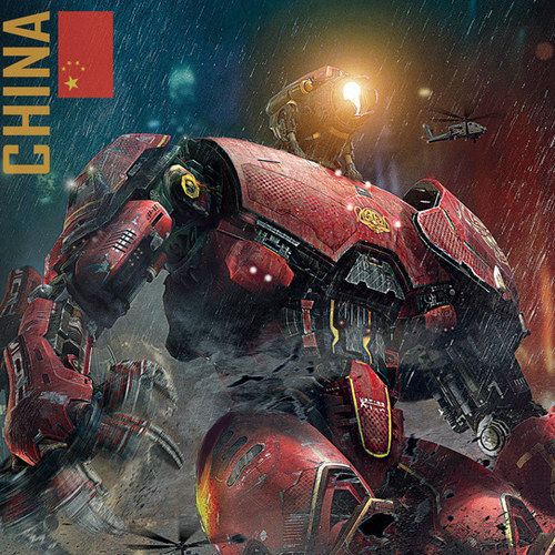 Pacific Rim Poster with Chinese Jaeger Crimson Typhoon