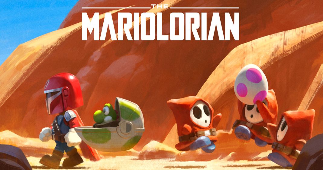 The Mandalorian and Super Mario Worlds Collide in The Mariolorian Fan Art