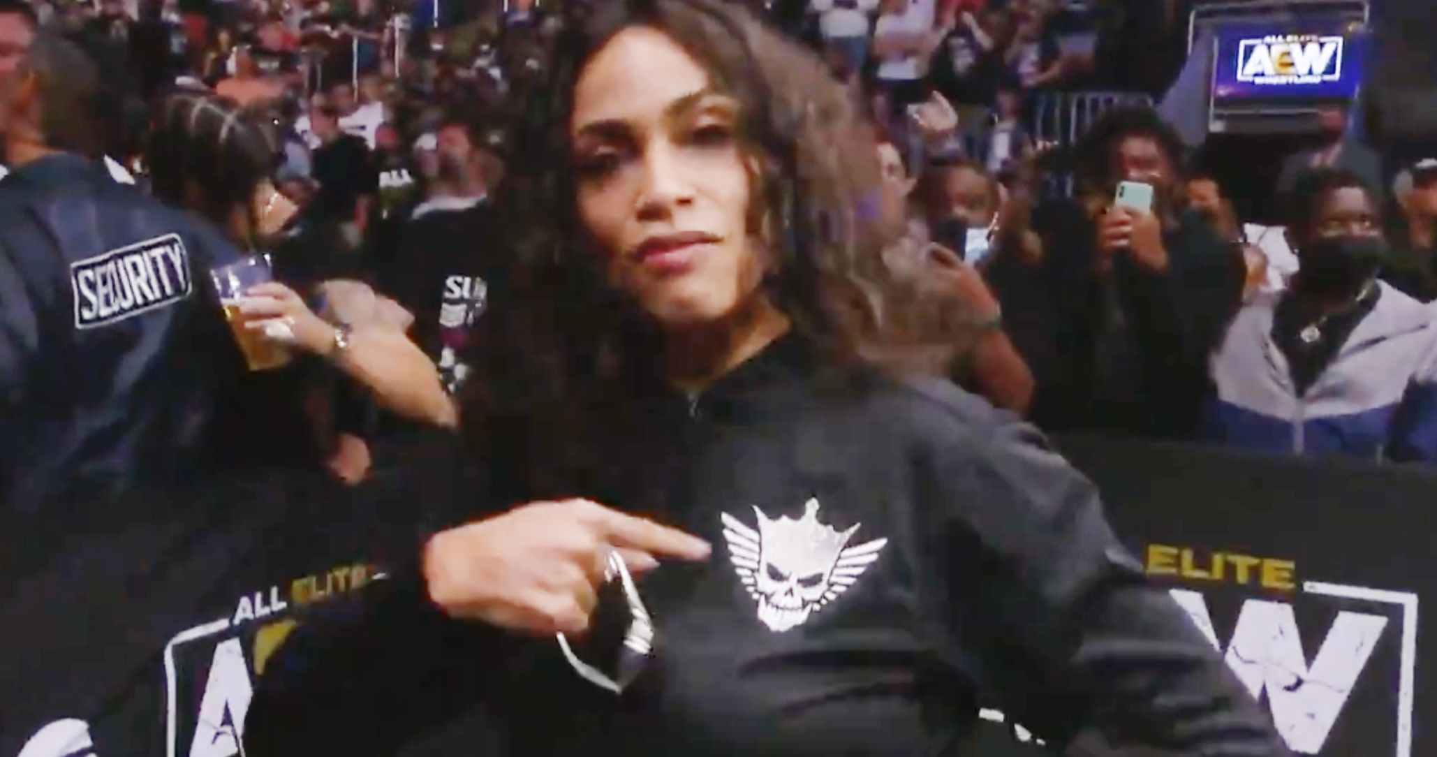Rosario Dawson Jumps the Barricade and Gets Physical on AEW Dynamite