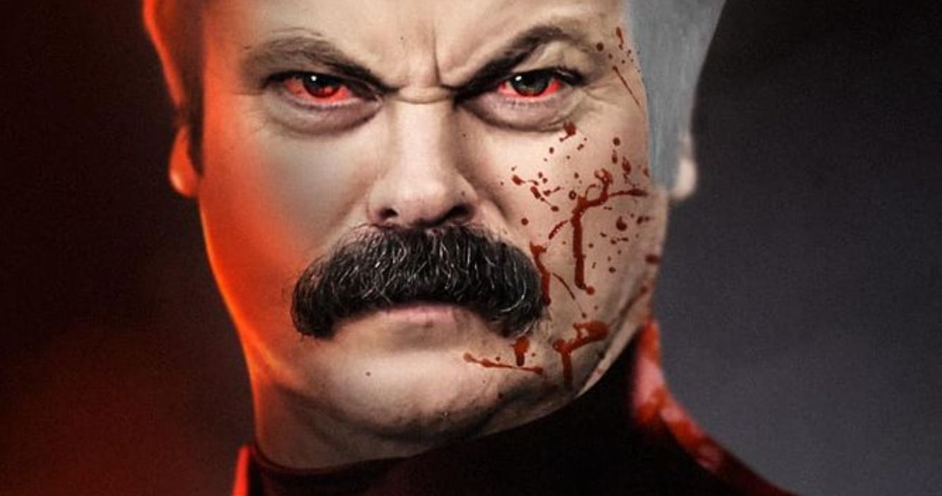 Nick Offerman Is a Blood-Drenched Omni-Man in BossLogic's Latest Invincible Fan Art
