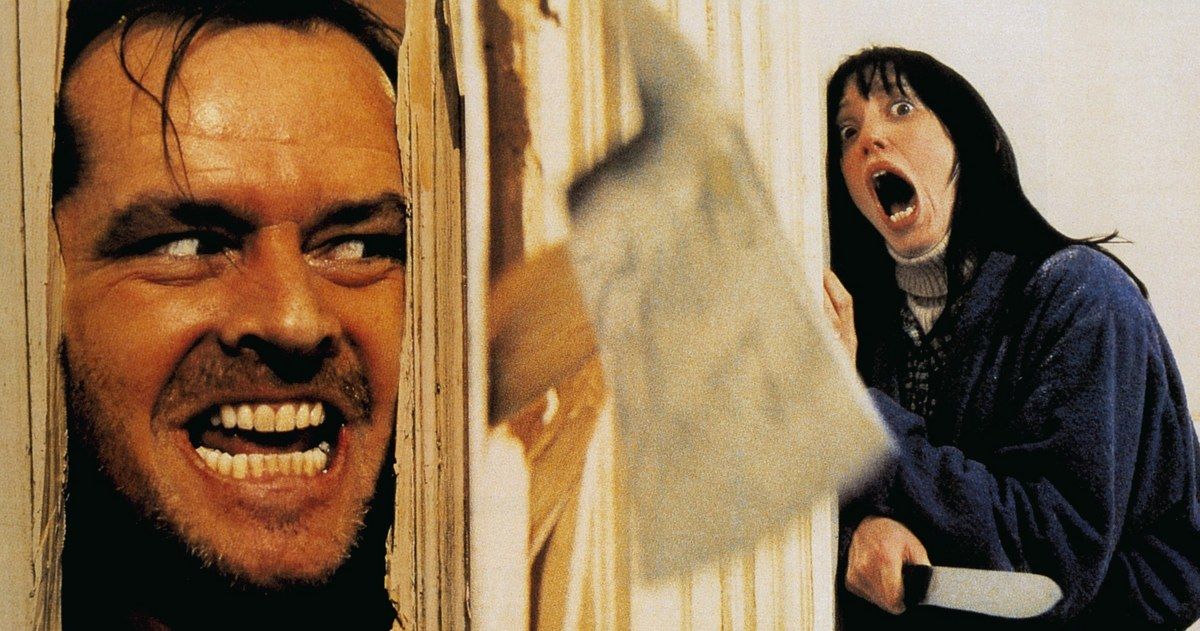 Jack Nicholson screams "here's Johnny" as he axes down a door in the Shining