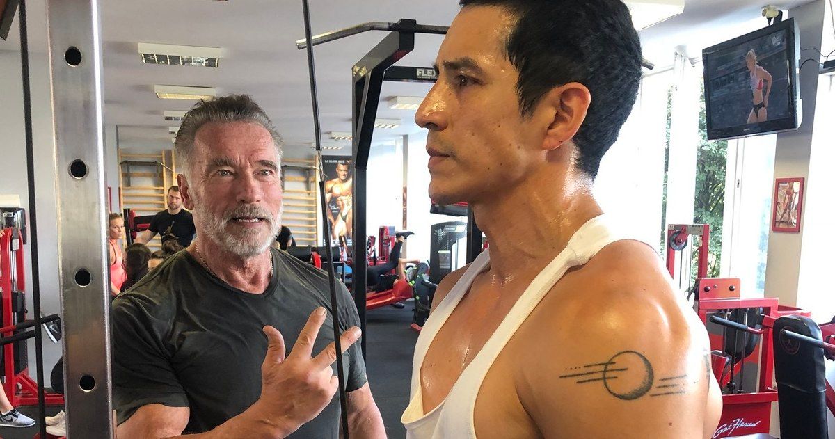 Schwarzenegger Shows Gabriel Luna How to Get Pumped for Terminator 6