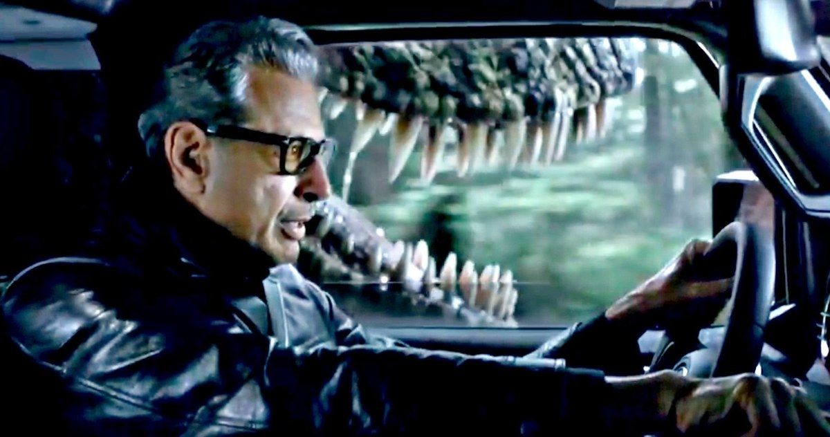 Jeff Goldblum Outruns a T-Rex in Jeep's Jurassic World 2 Super Bowl Ad