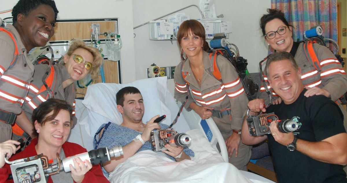 Ghostbusters Ladies in Costume Visit a Boston Hospital