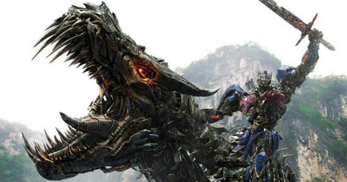 Transformers: Age of Extinction Poster Featuring Grimlock and Optimus Prime