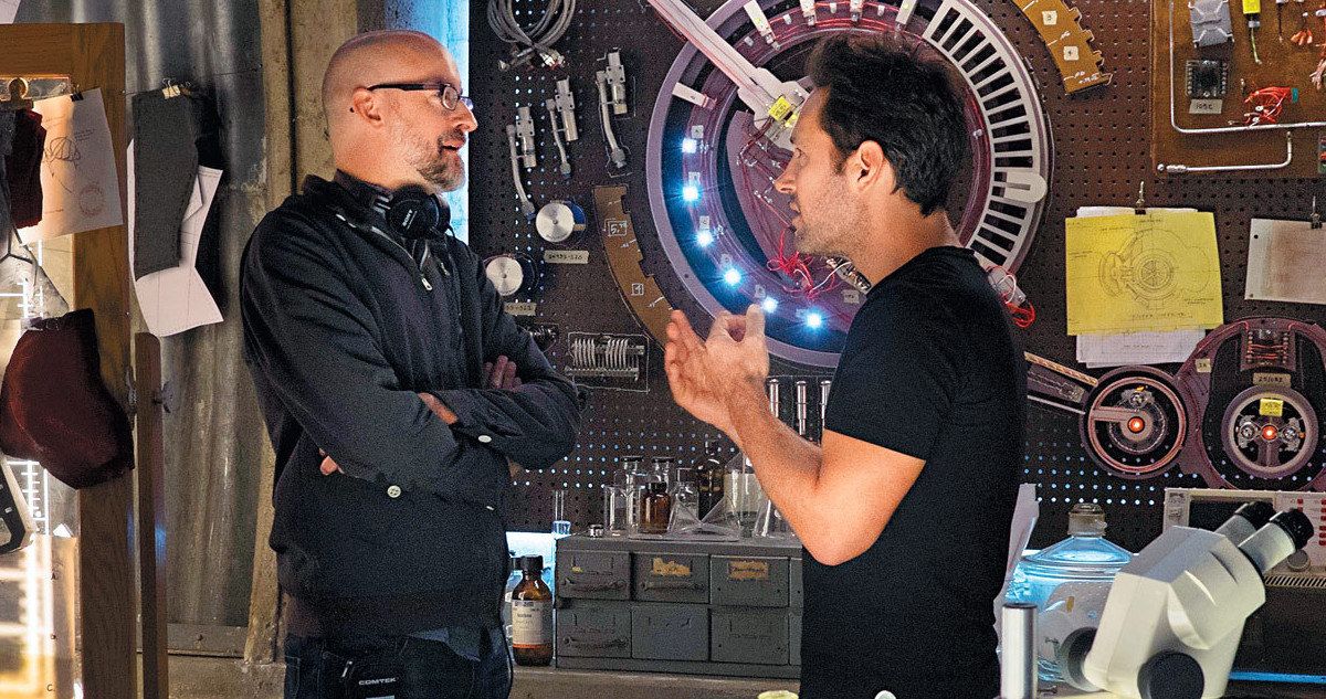 Ant-Man and the Wasp set with Paul Rudd and Peyton Reed