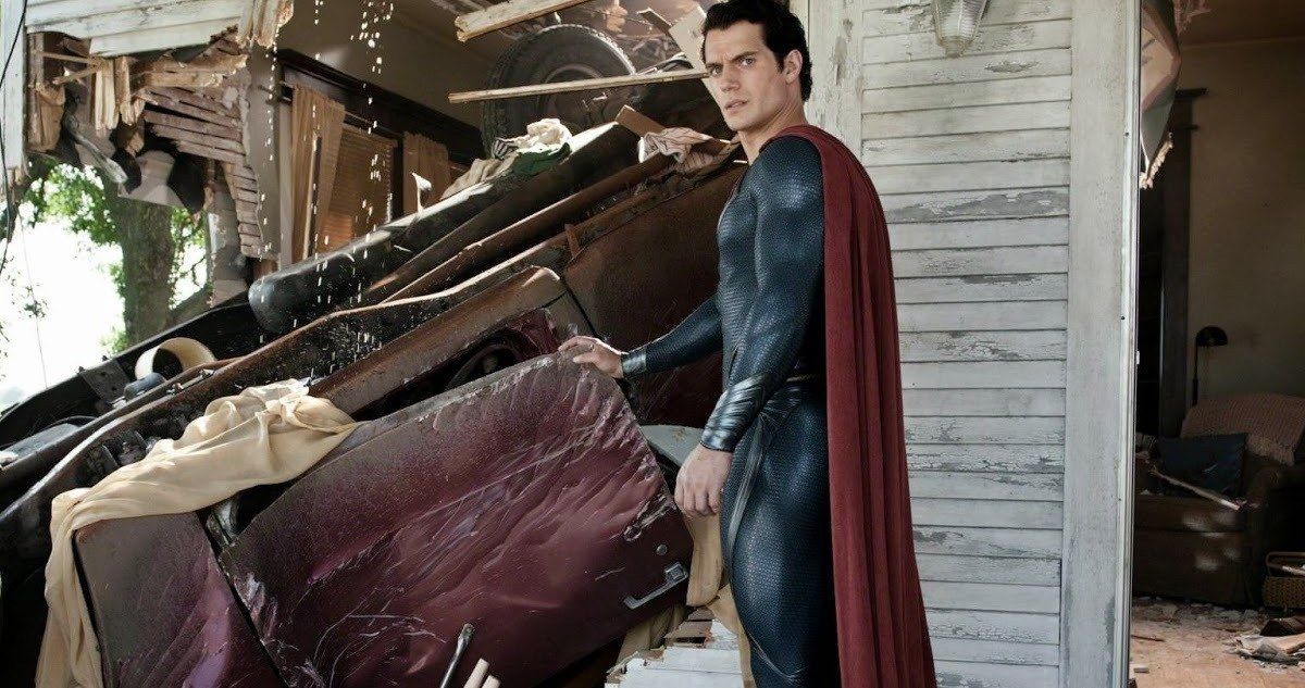 Henry Cavill Suits Up in Batman v Superman Set Photo