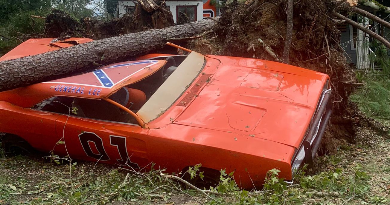 Dukes of Hazzard General Lee Car Crushed After Hurricane Ida