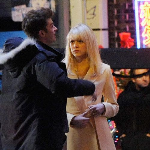 The Amazing Spider-Man 2 Chinatown Photos with Emma Stone and Andrew Garfield